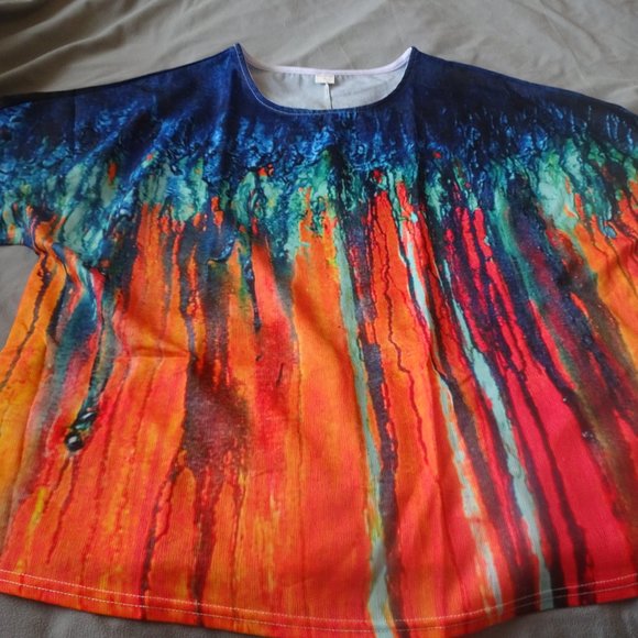 Artistic "BRILLIANT PAINT DRIPS" Womens XL Shirt (NEW) - Picture 3 of 4